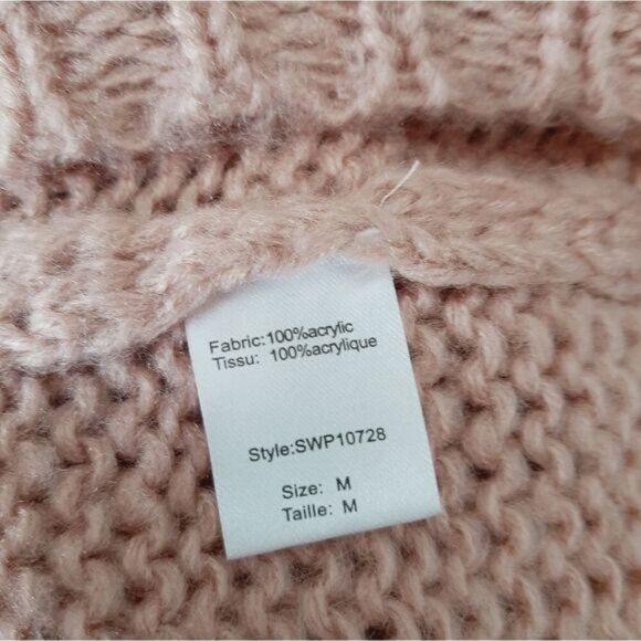 ELAN "Love" V-neck Pullover Knit Sweater Top Light Pink Sz M - Picture 15 of 15
